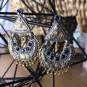 Bollywood style earrings in silver